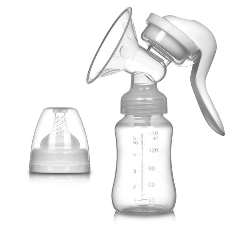 Manual Breast Pump BPA Free Adjustable Suction Silicone Hand Breast Feeding Pump for Breastfeeding White - Image 3