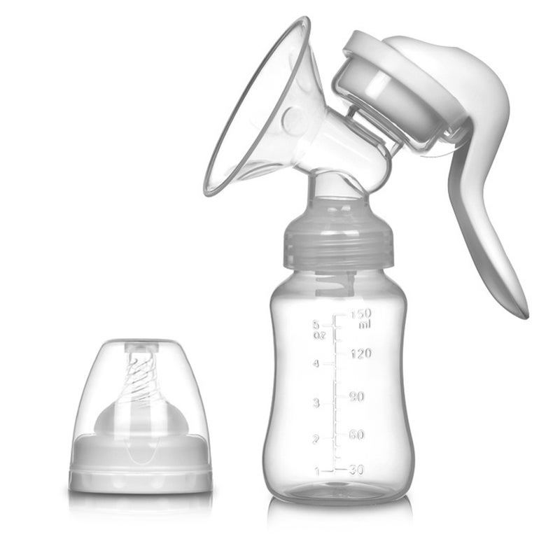 Manual Breast Pump BPA Free Adjustable Suction Silicone Hand Breast Feeding Pump for Breastfeeding White - Image 4