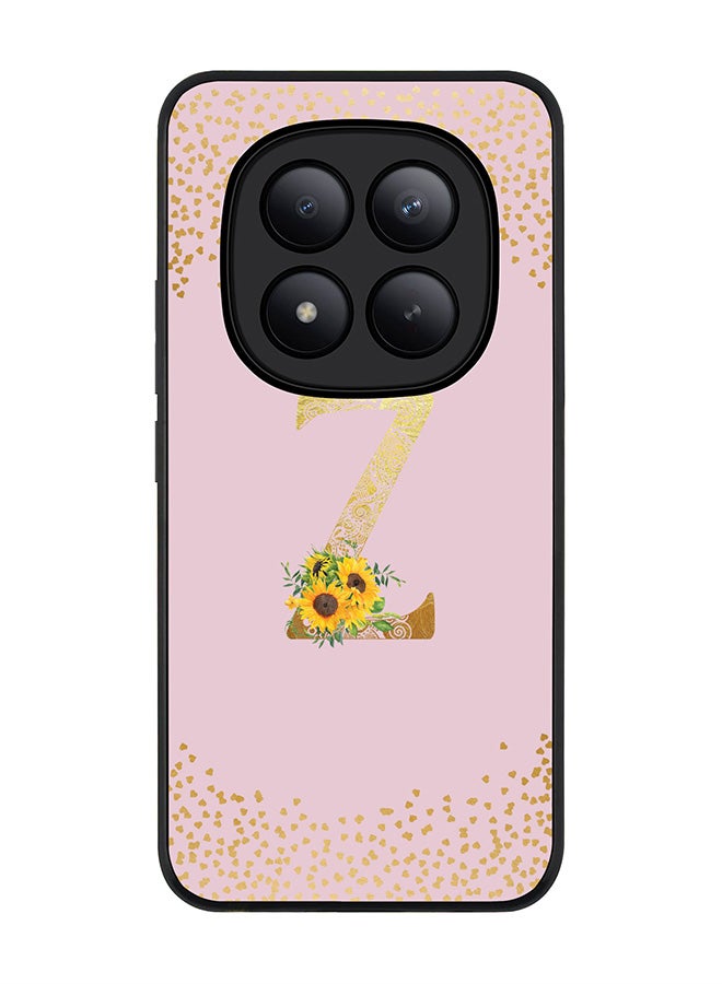 For Xiaomi Redmi Note 15 Pro+ / Poco M8 Pro Case,Slim fit Camera Protection, Shockproof Thin Phone cover  - Custom Floral Monogram - Z  (Pink )