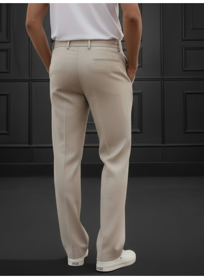 RIGO Beige Straight Fit Pants for Men - Image 2
