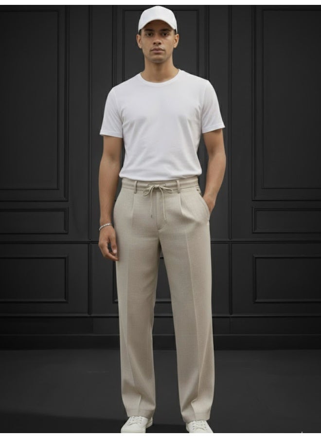 RIGO Beige Straight Fit Pants for Men - Image 4