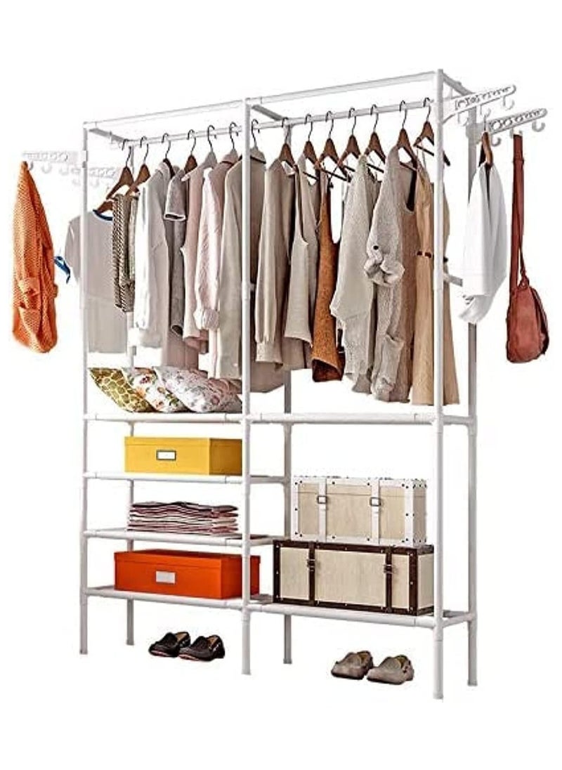 KITCHENOO - Durable Movable Clothes Rack with Wardrobe Hanger and Clothes Storage Holder - Image 1