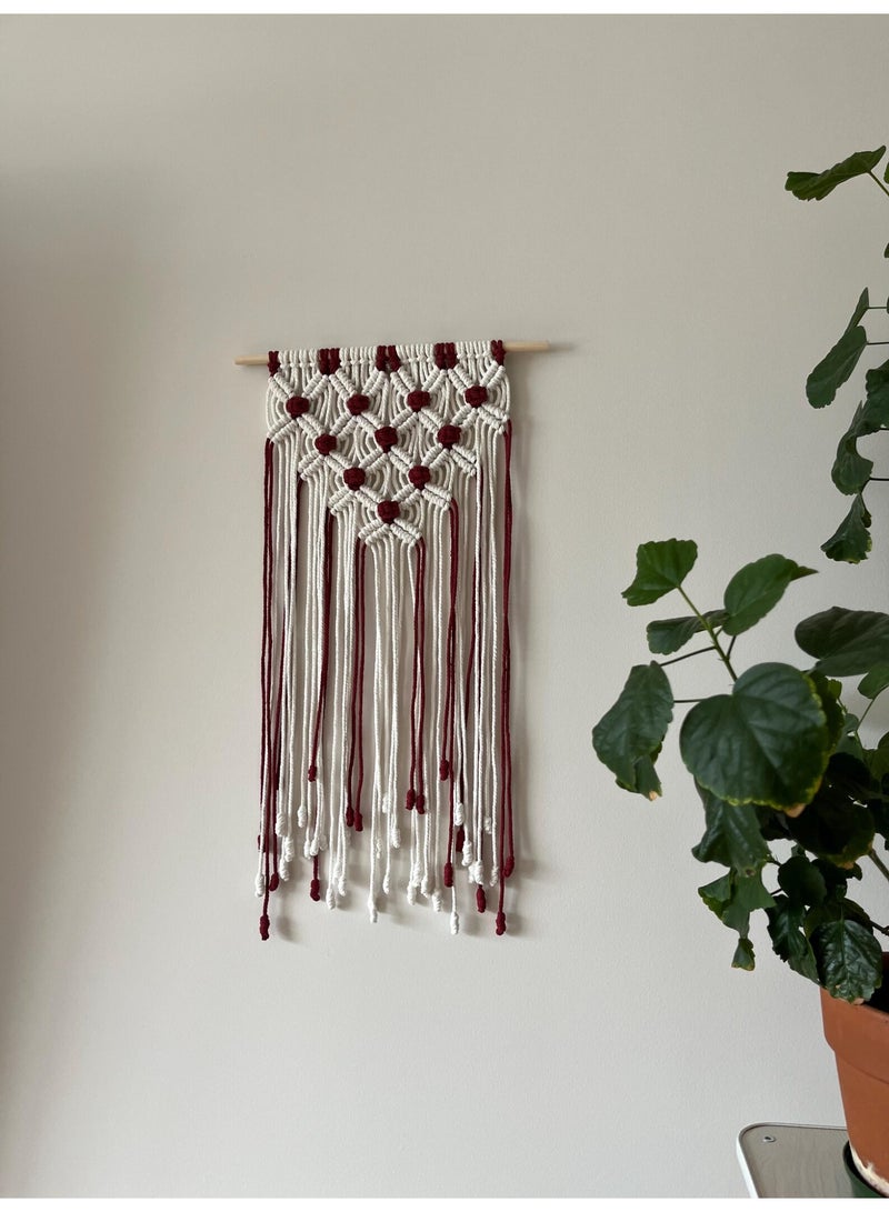 Antikiano A unique handmade macramé piece crafted with care from natural cotton threads, featuring a modern bohemian design that adds warmth and elegance to any space. It is characterized by precise knots and artistic details that bring a sense of calm and harmony. Perfect for wall decoration or as a special gift for lovers of handmade crafts and boho-style décor. - Image 2