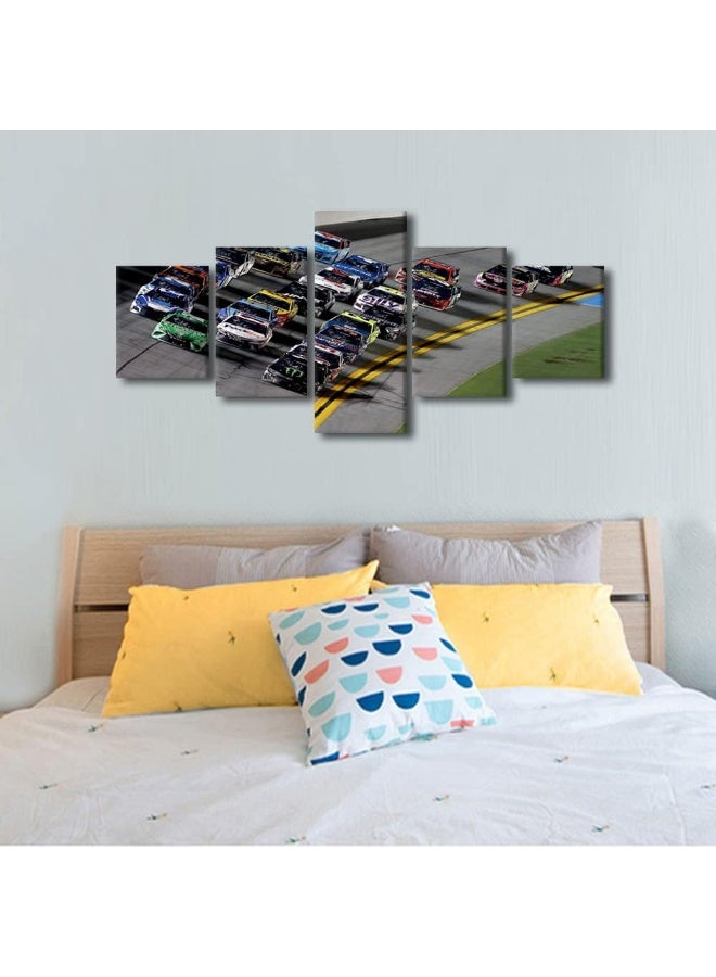 Home Trove Tumovo 5 Pieces National Association Stock Car Auto Racing Canvas Print Wall Art - Image 4