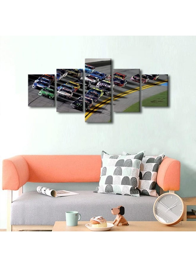 Home Trove Tumovo 5 Pieces National Association Stock Car Auto Racing Canvas Print Wall Art - Image 3