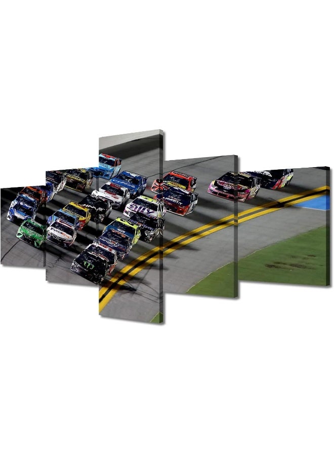 Home Trove Tumovo 5 Pieces National Association Stock Car Auto Racing Canvas Print Wall Art - Image 1
