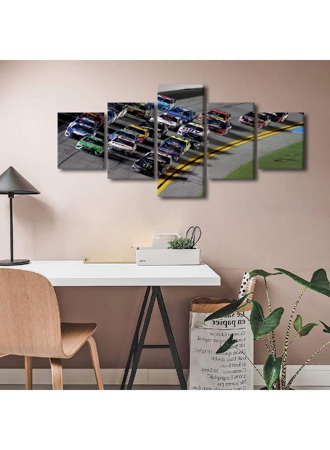 Home Trove Tumovo 5 Pieces National Association Stock Car Auto Racing Canvas Print Wall Art - Image 2