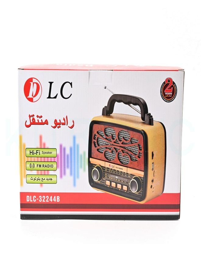 DLC Portable Radio With Bluetooth Beige/Brown DLC-32244B  - Image 1