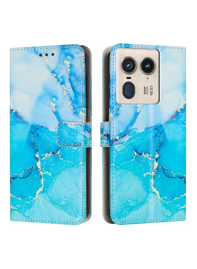 S-TOP Case For Motorola Edge 50 Ultra Painted Marble Pattern Leather Phone Case - Image 1