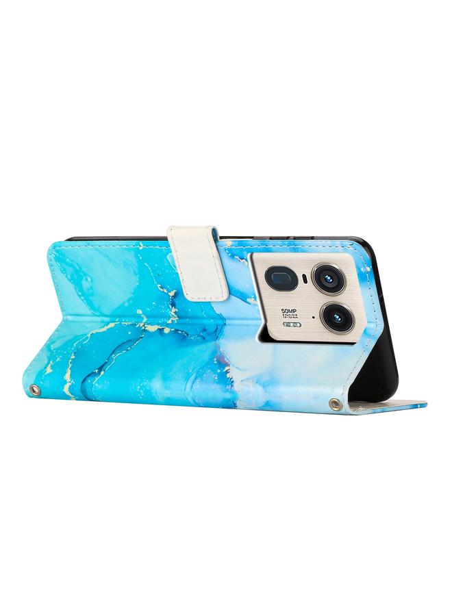 S-TOP Case For Motorola Edge 50 Ultra Painted Marble Pattern Leather Phone Case - Image 3