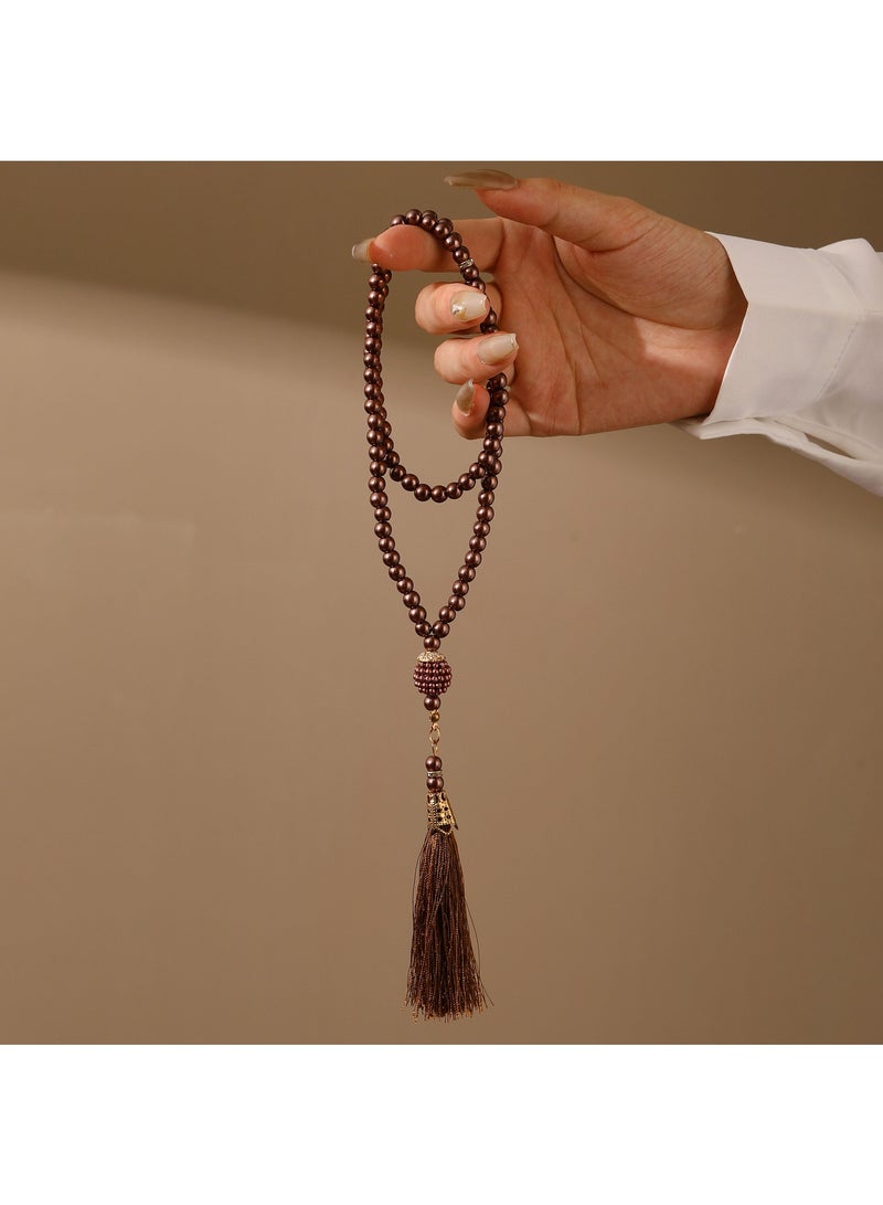 حبات الصلاة الإسلامية، تسبيه 99 حبات هدايا رمضان الإسلامية، سوار حبات مهرجان المسلمين، مجوهرات دينية لشهر رمضان، العيد، الحج، العمرة، الزفاف، استحمام الطفل  - Image 3