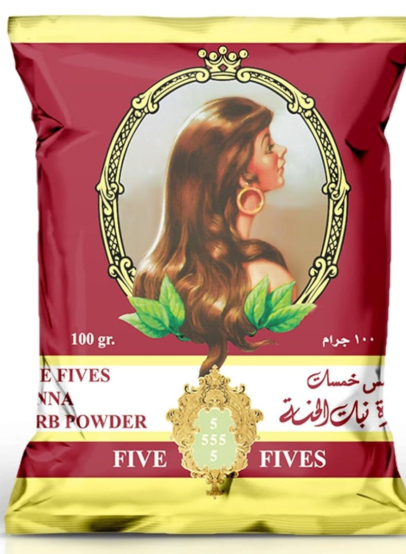 مسحوق عشبة الحناء الطبيعية من خمس خمسات  بني - 100 جم