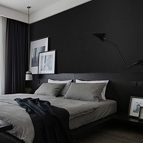 Mecpar Solid Black Wallpaper 15.7" x 118" Peel and Stick Wallpaper Matte Textured Black Contact Paper Vinyl Self-Adhesive Removable Thick Wall Paper for Rooms Walls Kitchen Countertop Cabinet - Image 4