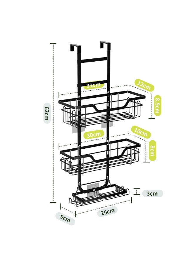 3-Tier Over The Door Shower Caddy, Adhesive Bathroom Organizer,Adjustable Shower Organizer Hanging - Image 4