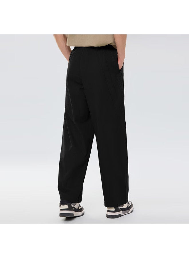 Markless Vertical Copper Ammonia Fiber Casual Pants For Men, Twill Trousers, Comfortable Breathable Loose Straight-leg Pants 5815 Starry Sky Black L - Image 2