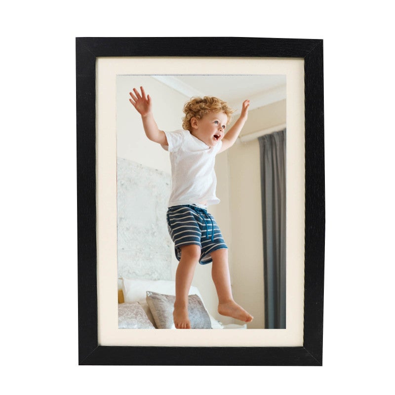 Wooden photo frame table oil painting storage box Kids Art Frames children flip diy photo frame - Image 1