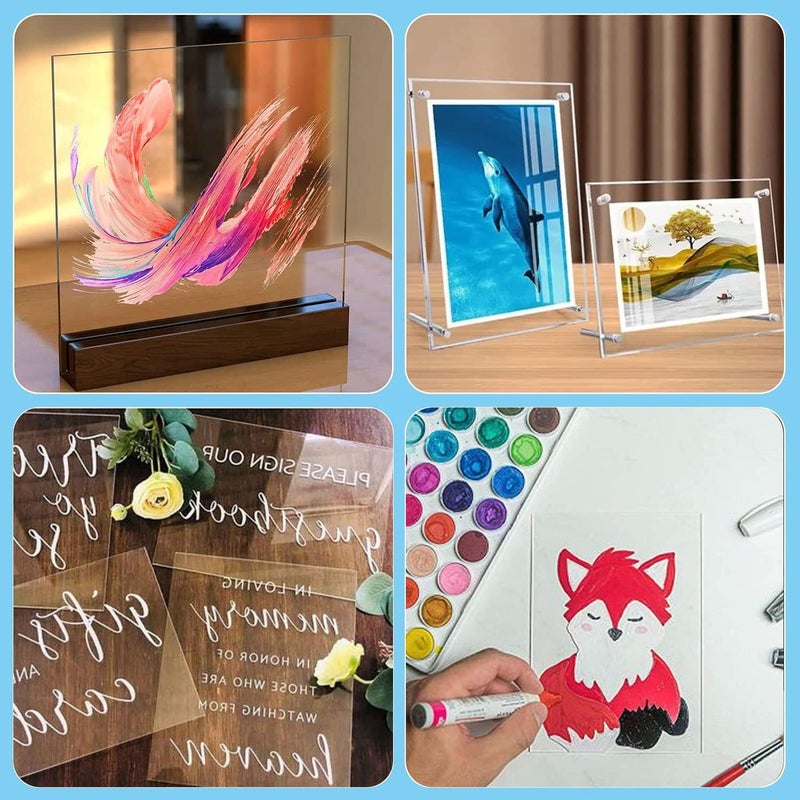 Slasa SLASA Clear Acrylic Sheet 1pc A2 12mm Plexiglass Panel for DIY, Craft, Photo Frame Replacement, Display Projects, Signage, Laser Cutting, CNC by SLASA TRADING  - Image 3