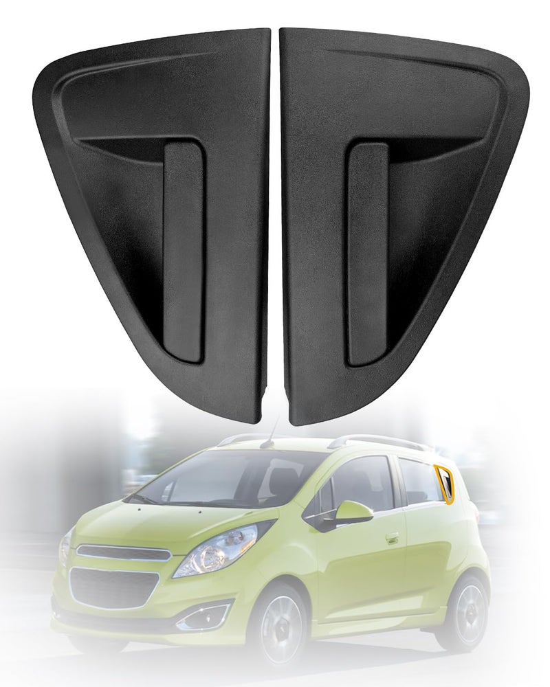 Gledewen مجموعة مقبض الباب الخلفي، متوافقة مع شيفروليه سبارك 2013-2015 | مقبض خارجي أسود محكم لجهة السائق اليسرى وركاب اليمين | استبدال# 95987920، 95987921، 13470932 - Image 1