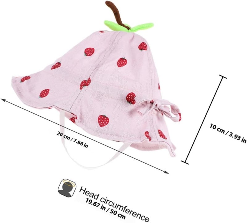 Strawberry Leaf Sun Hat and Boys, Bucket Hat with Breathable Fabric, UV Protection Summer Cap 50cm for 6-24 Months Outdoor Use - Image 2