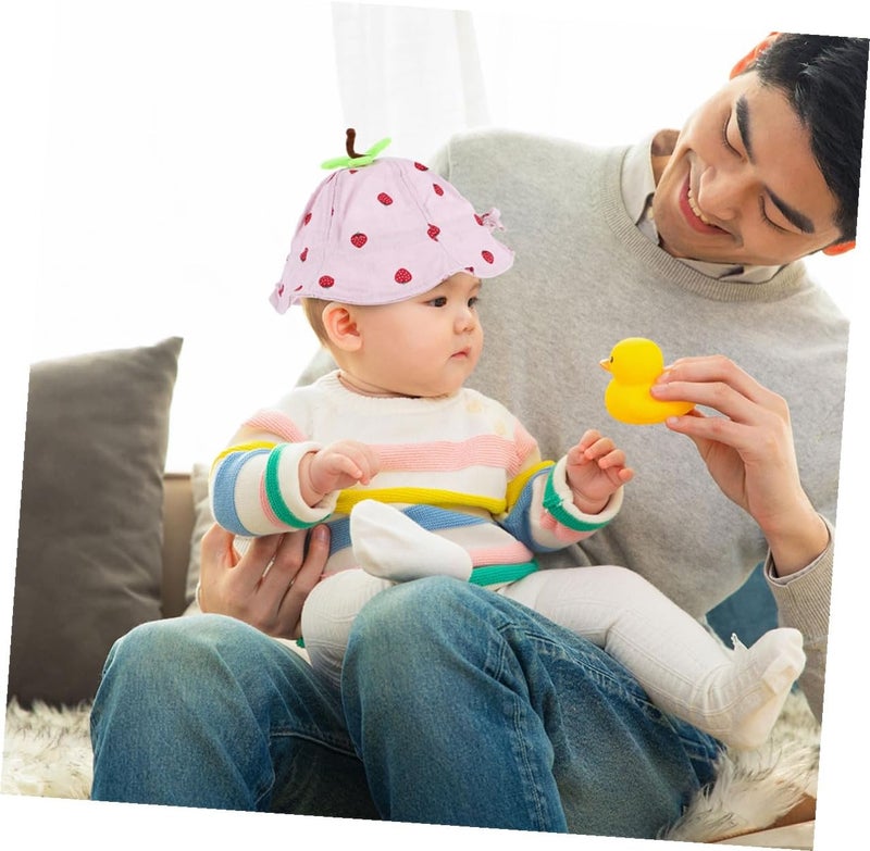 Strawberry Leaf Sun Hat and Boys, Bucket Hat with Breathable Fabric, UV Protection Summer Cap 50cm for 6-24 Months Outdoor Use - Image 5