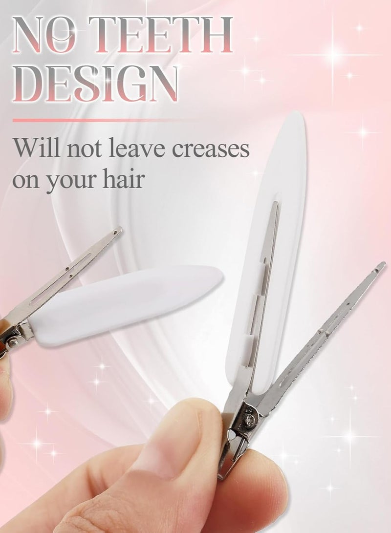 أوزيغالور 8 قطع مشابك شعر لا تنحني ولا تتجعد - مشابك تصفيف الشعر بمشبك التمساح لتصفيف الشعر لتصفيف الشعر في الصالون لتصفيف الشعر، تصفيف الشعر المموج، تطبيق مكياج نسائي، أبيض - Image 3