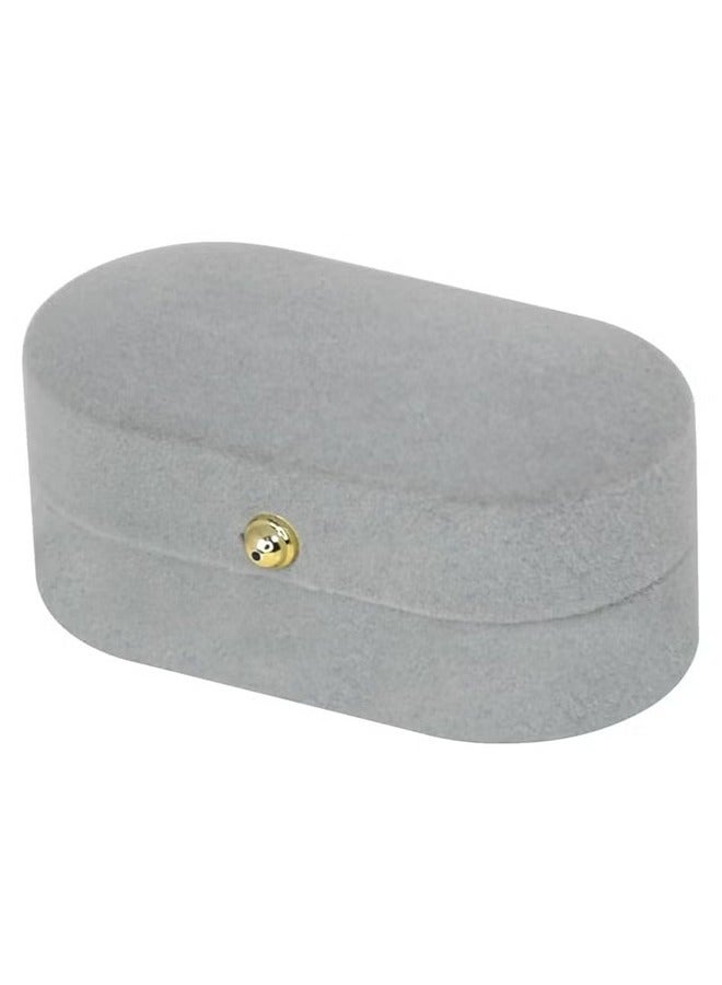 اتش واي حالة خاتم مجوهرات السفر ، هدايا الخطوبة لها ، صندوق هدية خاتم عتيق رائع ممتاز لحفل زفاف الاقتراح ، حفل (رمادي) - Image 3