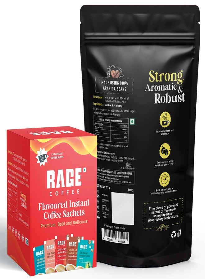 RAGE COFFEE Assorted Sachets Pack (15 x 1.5g) + Silk Blend Classic 200g Pouch - Image 2