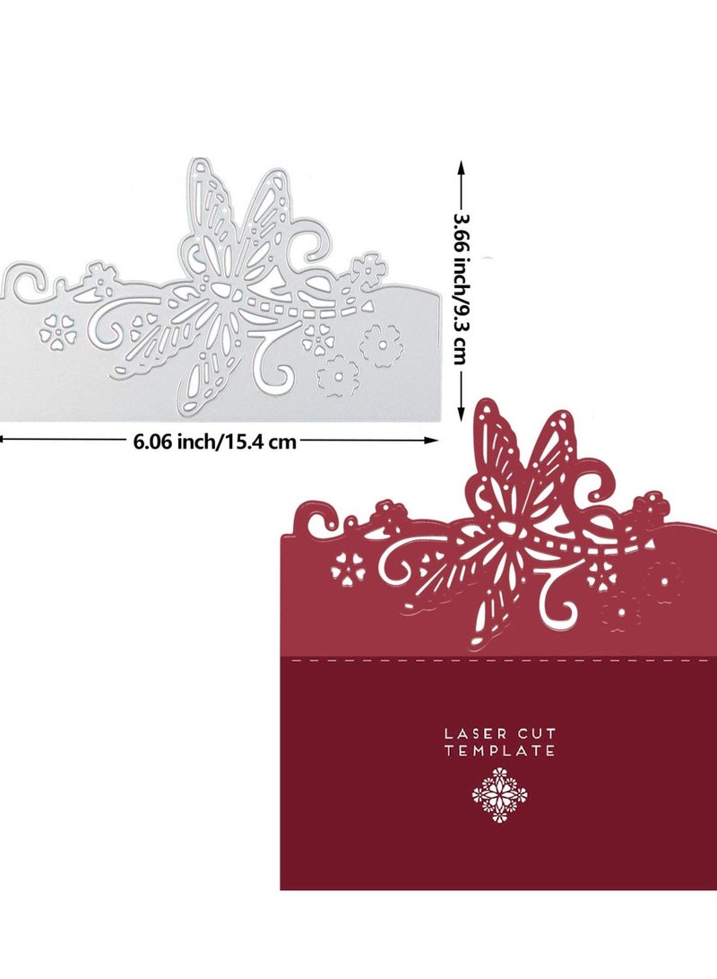 KASTWAVE 4 Pieces Metal Die Cuts Assorted Flower Cutting Die Birthday Butterfly Metal Cutting Die Cuts Lace Bird Stencils Birthday Card DIY Cutting Templates for Scrapbook Album Paper Card Embossing - Image 3