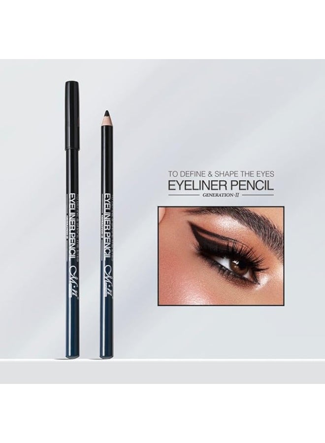 Mn MENOW Eyeliner Pencil, Black, Matte Finish, Smudge-Resistant, Professional Precision Tip - Image 2