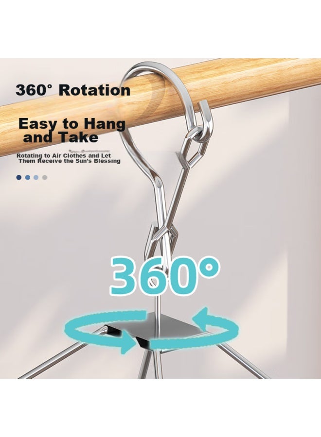 Bao Shi Boshi Stainless Steel Clothes Pegs Drying Rack With 40 Clips For Home Use, Multi-functional Windproof Underwear Hanger For Babies, Hanging Socks Artifact - Image 3