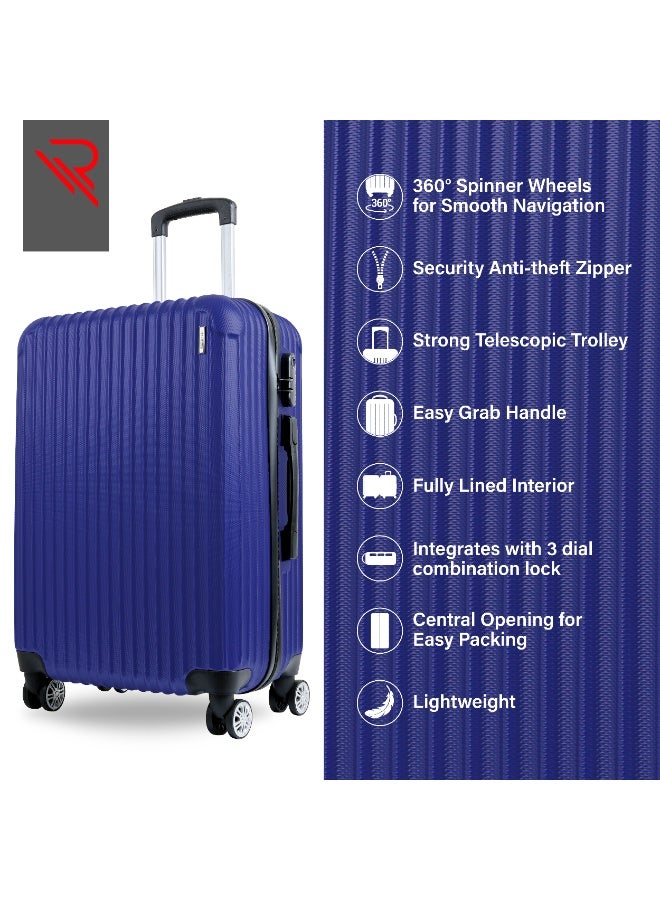 Reflection ABS Carry On Suitcase Airline Approved, Lightweight 28 Inch  Luggage- 360° Silent Wheels, ABS Hard Luggage Trolley, Spinner Wheels, Travel Luggage  (28-Inch , D.Blue) - Image 4