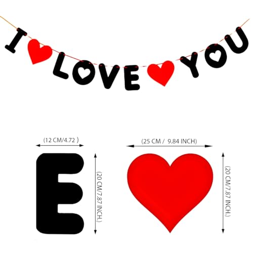 Hemito 37 Pc Valentine Decoration Kit- I Love U Banner,Balloons,Red Foil Heart| Wedding Anniversary Romantic Decoration Items for Girls Boys Couples Husband Wife - 37 Pcs - Image 3