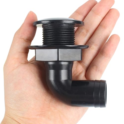 ORLANG 3/4in Thru Hull Fittings for Boats, ABS Plastic Through Hull Fitting, 90 Degree Thru-Hull Connector Fitting, Boat Plumbing Fittings Accessory, Thru Drain Connector for Boats, Yachts, Marine (White) - Image 4