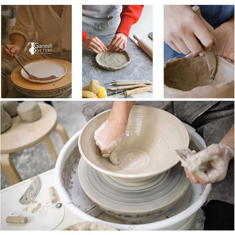 Ganesh Pottery طين غانيش البوتري الأبيض الفاخر لصنع تماثيل غانيشا، فن النحت والحرف اليدوية لأغراض تعليمية، مهارات حركية دقيقة، 1 كجم - Image 5