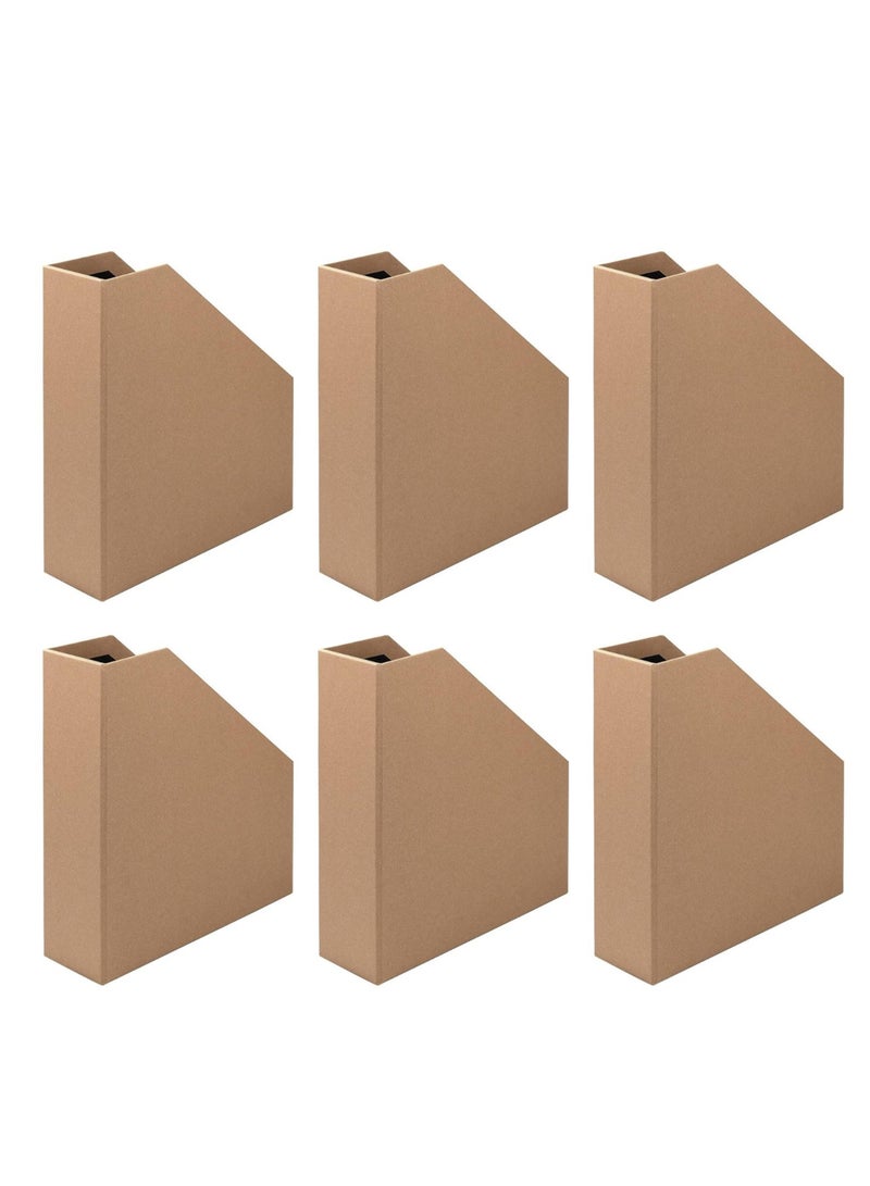 TIGER Kraft Paper Material Cardboard Magazine File Holder Boxes With Labels Desk Organizer For Documents Storage - Image 1