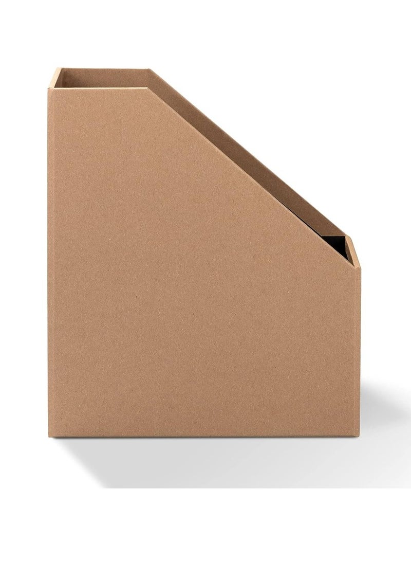 TIGER Kraft Paper Material Cardboard Magazine File Holder Boxes With Labels Desk Organizer For Documents Storage - Image 2