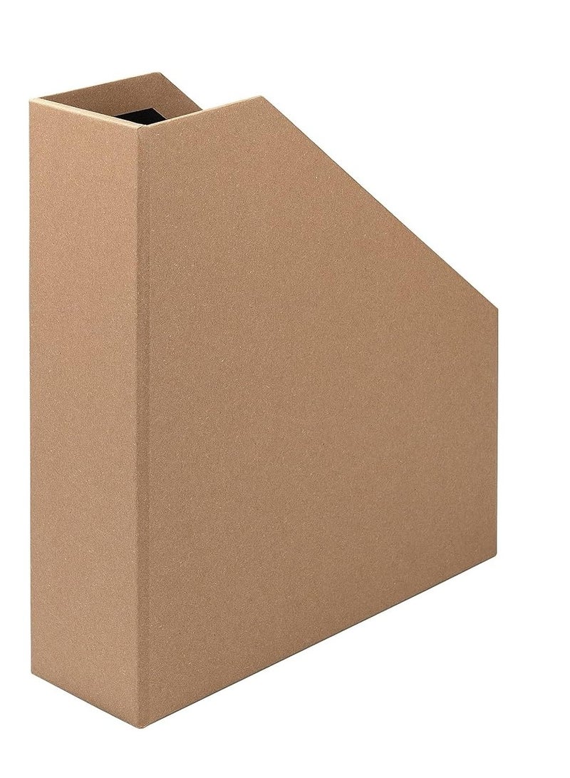 TIGER Kraft Paper Material Cardboard Magazine File Holder Boxes With Labels Desk Organizer For Documents Storage - Image 3