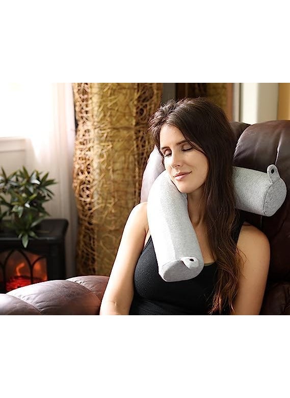 Kriaex Kriaex Twist Memory Foam Travel Pillow for Neck Chin Lumbar and Leg Support for Travling on Airplane Train Bus or at HomeAdjustable  - Image 3