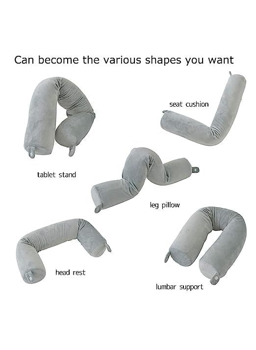 Kriaex Kriaex Twist Memory Foam Travel Pillow for Neck Chin Lumbar and Leg Support for Travling on Airplane Train Bus or at HomeAdjustable  - Image 4