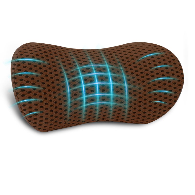 Memory Foam Lumbar Support Pillow for Office Chair, Car Seat, and Travel, Breathable Ergonomic Back Pillow with 4D Mesh Cover - Image 1