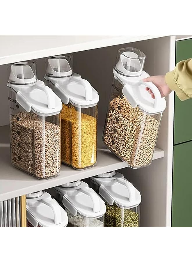IAF 3Pcs Cereal Containers Set | Premium Quality 2.8L / 2.8KG Capacity Airtight Food Storage Container | BPA Free Plastic Rice Storage Bin/Dispenser + Measuring Cup & Pour Spout - Image 4