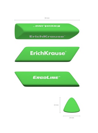 2-Piece Ergoline Prism Soft Pencil Eraser Assorted Colours - view 2
