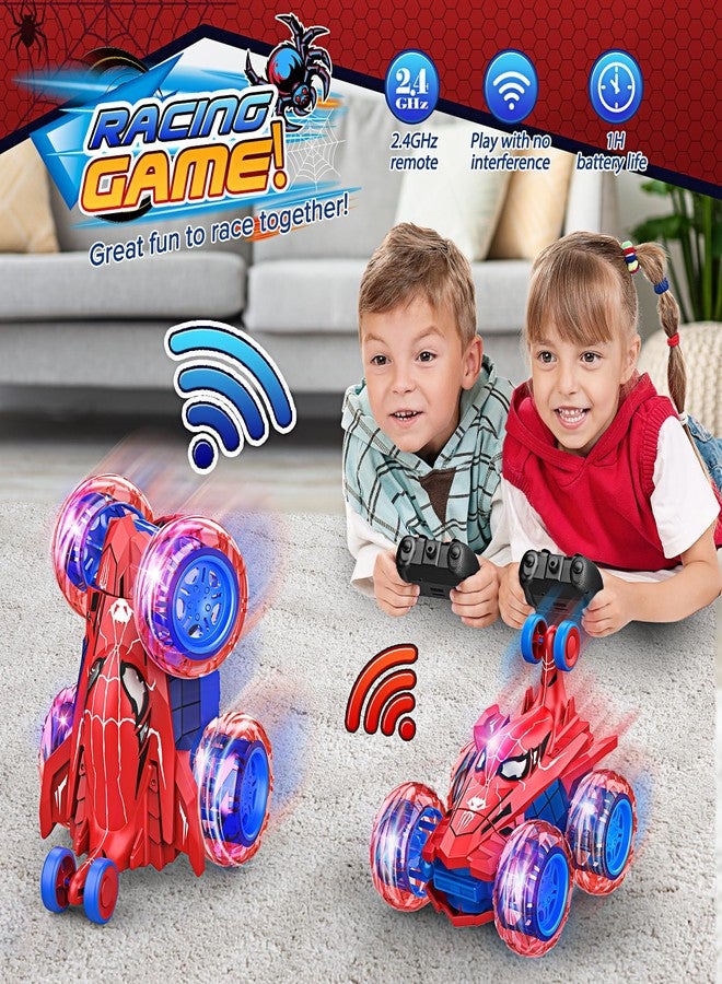 Toyze سيارة تحكم عن بعد، ألعاب سيارات للأولاد من عمر 4 إلى 12 سنة، سيارة حركات بهلوانية رائعة قابلة لإعادة الشحن مع دوران 360 درجة، دفع رباعي، عجلات، أضواء، ألعاب خارجية ممتعة للأطفال، هدايا أعياد ميلاد، عيد الميلاد، من عمر 4 إلى 12 سنة - Image 3
