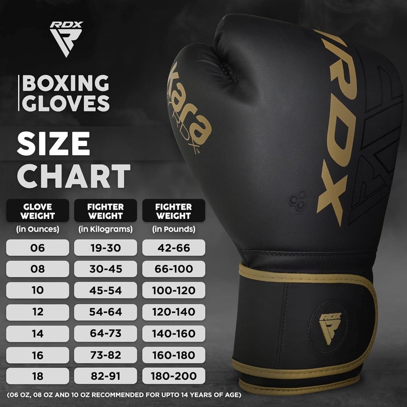 RDX Boxing Gloves Sparring and Muay Thai Maya Hide Leather Training Mitts -8 OZ |Golden (BGR-F6MGL-8OZ) - Image 3