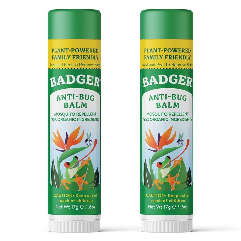 Badger Bug Repellent Stick, All Natural Mosquito Repellent with Citronella, Pleasant Smelling Insect Repellent Travel Size for Kids and Adults, 0.6 oz, 2-Pack - Image 1