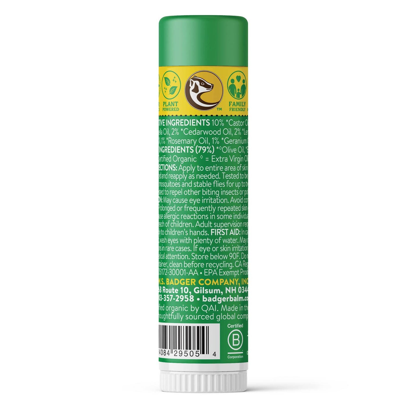 Badger Bug Spray, Non-DEET Mosquito Repellent With Citronella Lemongrass Natural Bug Spray For People Family Friendly Bug Repellent 4 Fl Oz 2 Pack