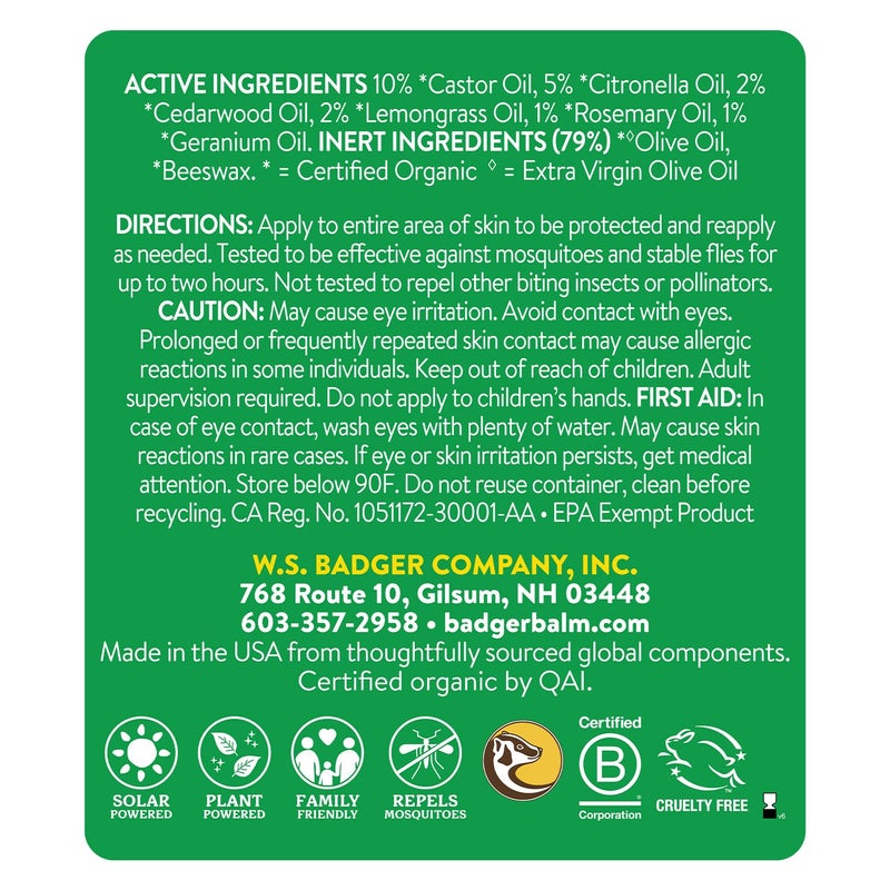 Badger Bug Repellent Stick, All Natural Mosquito Repellent with Citronella, Pleasant Smelling Insect Repellent Travel Size for Kids and Adults, 0.6 oz, 2-Pack - Image 3