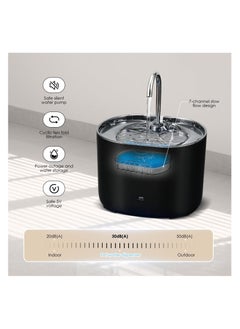 SYOSI Automatic Pet Water Fountain, Automatic Cat Water Fountain Dog Water Dispenser, Auto Watering Dish Supplies, Easy Cleaning Animal Machine, Quiet Pump Inside Water Fountain for Cats (Black, Medium)  - Image 3