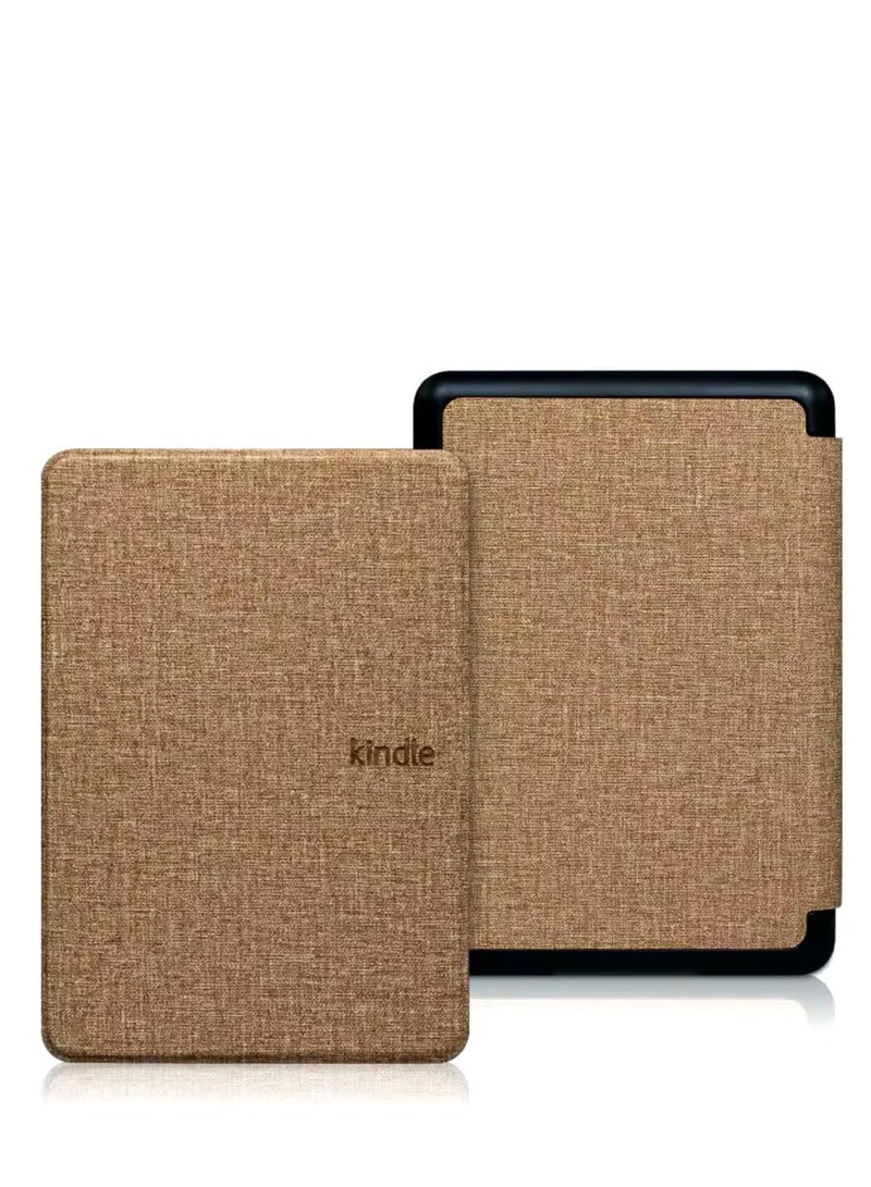 Slimshell Case Cover with Hand Strap Belt for 7" All-New Kindle Paperwhite 12th 2024 or Kindle Paperwhite Signature Edition 2024, Smart Shell with Auto Sleep/Wake (Light Brown)  - Image 1