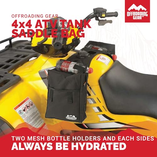 Offroading Gear 4x4 Waterproof Rear and Front Tank-Top Saddle Bag| With Two Compartments| Great for ATV| UTV| Snow Mobile| Quad Bike| Motorcycle| Etc. | Black - Image 5